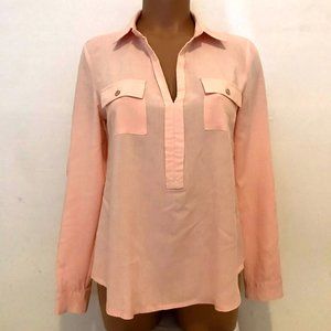 Guess Factory Pink Top Blouse Shirt Long Sleeve XS